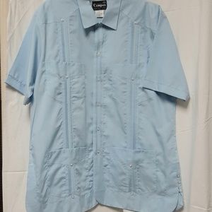 NWOT Mens Lt. Blu YUCATAN GUAYABERA Shirt Sz L